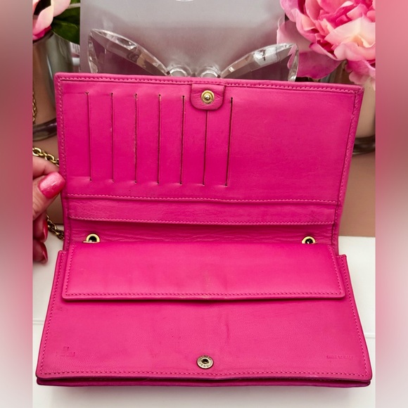 Pink Fendi Lambskin Wallet On Chain WOC - Picture 3 of 15